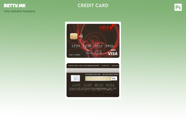 Модерен стил Шаблон за виза картичка Буркина Фасо Обединета банка Африка